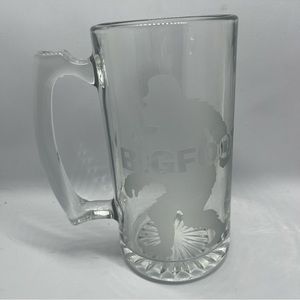 Etched glass Bigfoot beer mug/stein